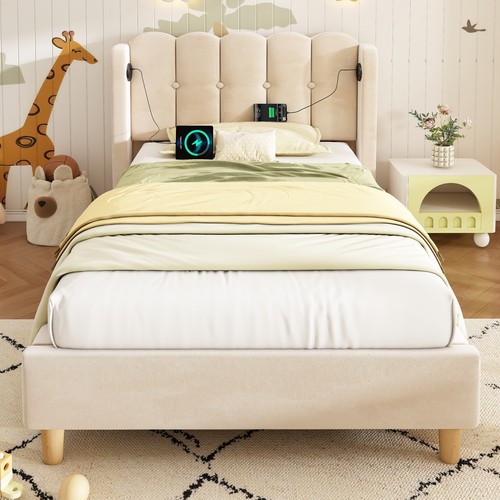 Velvet upholstered bed frame - upholstered,