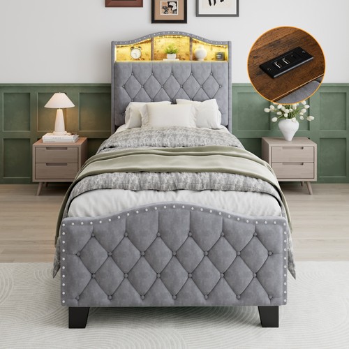 3ft single velvet - 3ft, bed