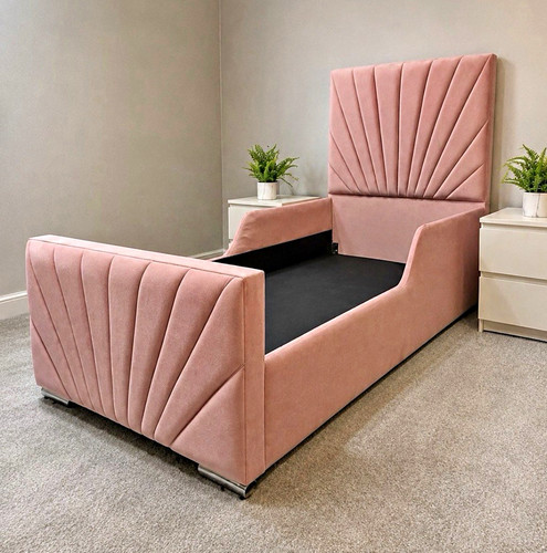 Pink velvet upholstered - velvet,