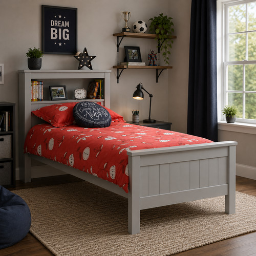 Grey single bookcase - single,