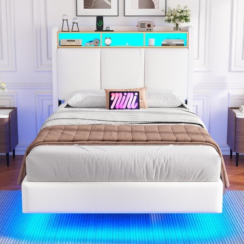 Floating single bed frame with - frame,