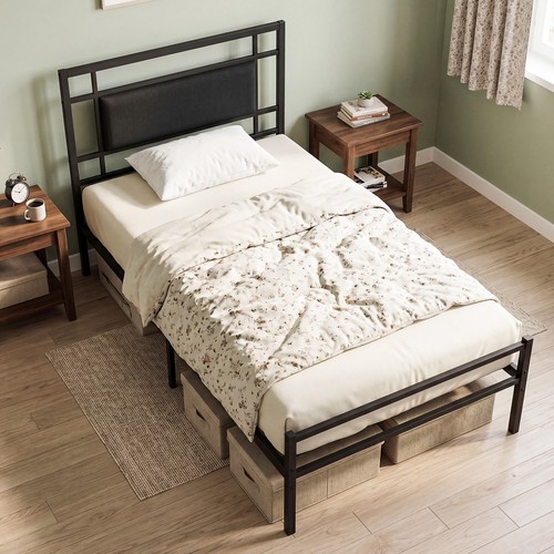 Single bed frame upholstered - single,