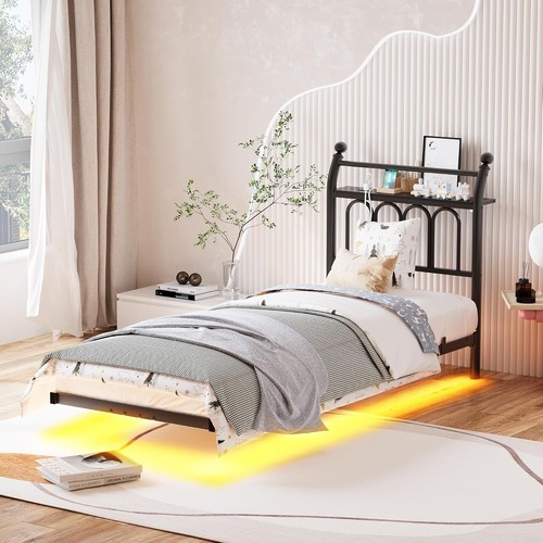 Single floating bed - floating, frame
