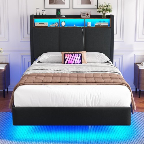 Floating single bed frame - single, with