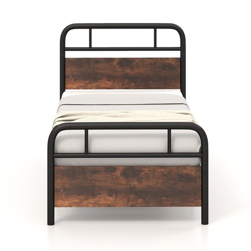 Single iron wood - bed, frame