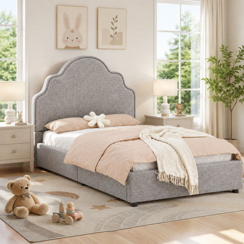 3ft single linen upholstered - single,
