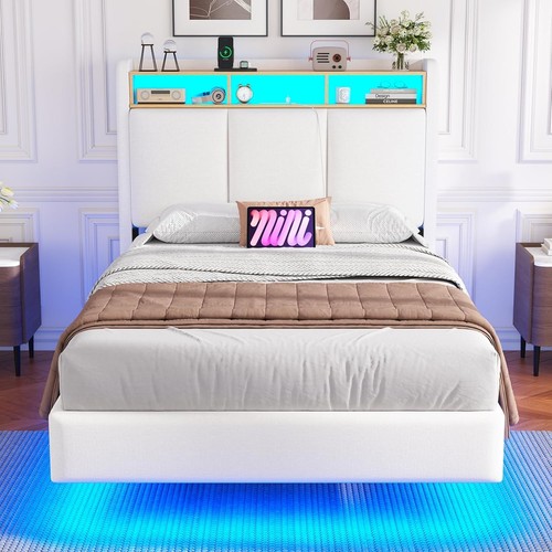 Floating single bed - frame, with