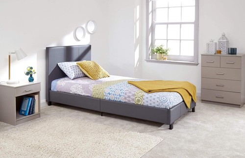 Grey single faux leather - faux,