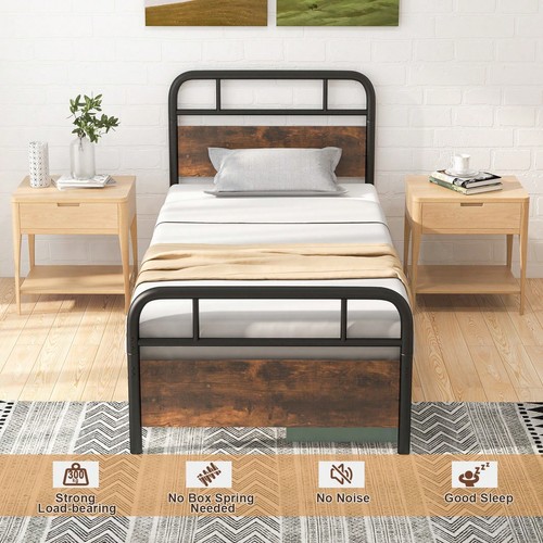 Single bed frame industrial - single,