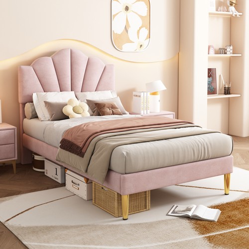 Velvet single bed 3ft 90x190cm - single,