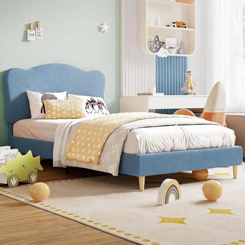 Blue velvet single - velvet, bed